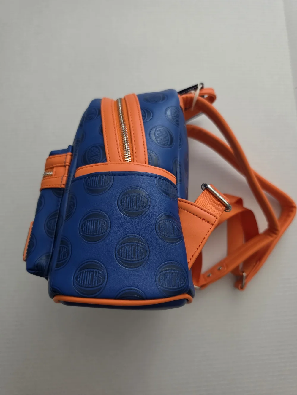 Loungefly NBA New York Knicks Mini Backpack Blue & Orange Faux Leather Logo